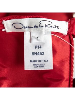Falda de seda Oscar De La Renta Pre-owned rojo