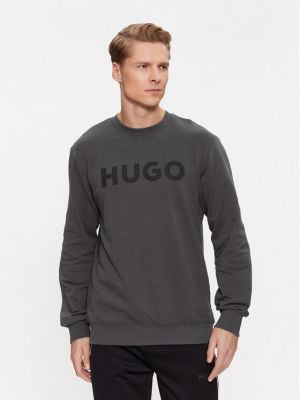 Majica dugih rukava sa dugačkim rukavima Hugo siva