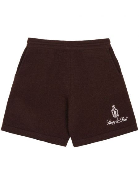 Kaschmir shorts mit stickerei Sporty & Rich braun