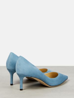 Велурени полуотворени обувки Jimmy Choo синьо