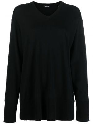 Пуловер с v-образно деколте Aspesi черно