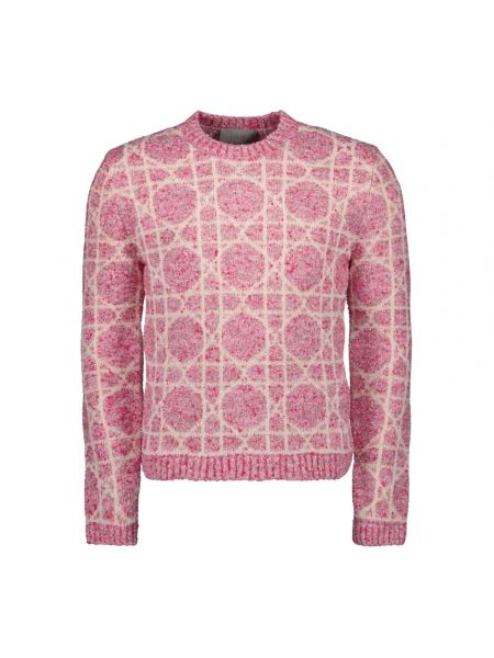 Sweter z kaszmiru żakardowy Dior różowy