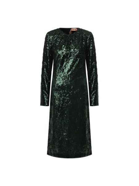 Платье с пайетками No. 21, зеленое