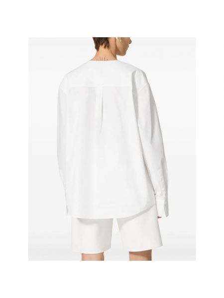 Camisa de algodón con escote v Valentino Garavani blanco