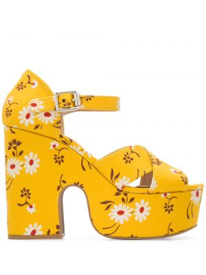 Sandalias con plataforma Miu Miu amarillo