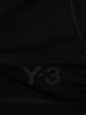 Koszulka dopasowana bawełniana z długim rękawem Y-3 czarna