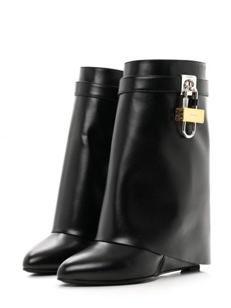 Kožené kotníkové boty Givenchy Pre-owned černé