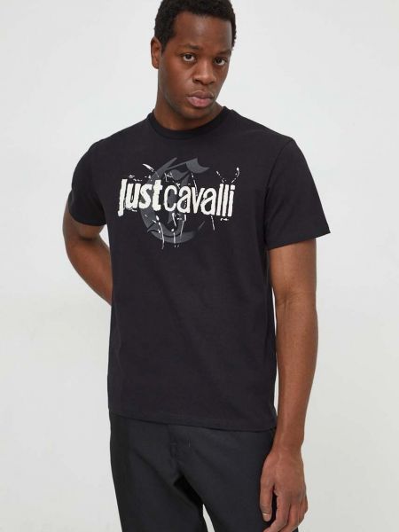 Pamučna majica Just Cavalli crna