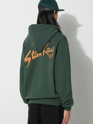 Pamučna hoodie s kapuljačom Stan Ray zelena