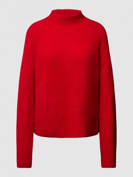 Dzianinowy sweter ze stójką Drykorn czerwony