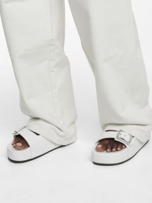 Pantaloni sport din bumbac din jerseu Balenciaga alb