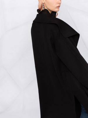 Oversized kašmírový vlněný kabát Totême černý