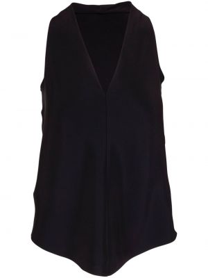 Копринена блуза без ръкави с v-образно деколте Peter Cohen черно