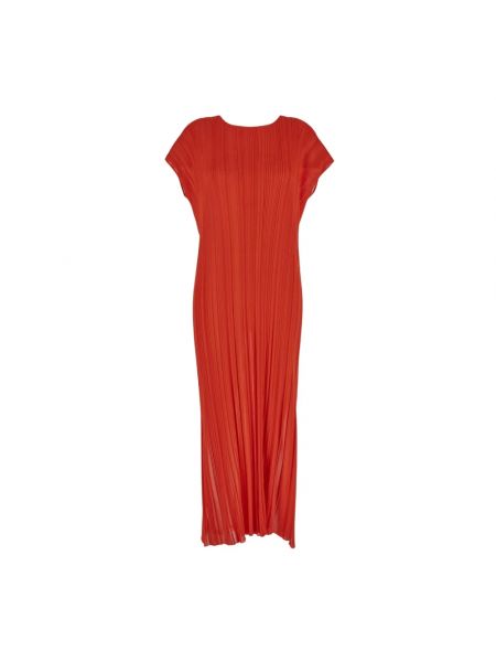 Sukienka midi z wiskozy plisowana Gentryportofino czerwona