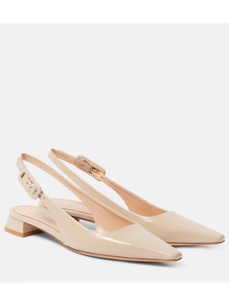 Slingback lakkskinn lær ballerinasko Gianvito Rossi beige