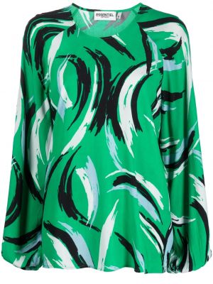Блуза с принт с абстрактен десен Essentiel Antwerp зелено