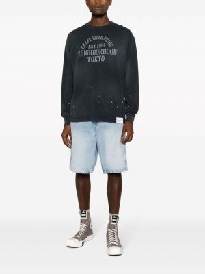Distressed sweatshirt Neighborhood schwarz