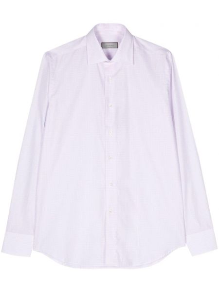 Καρό βαμβακερό πουκάμισο Canali ροζ