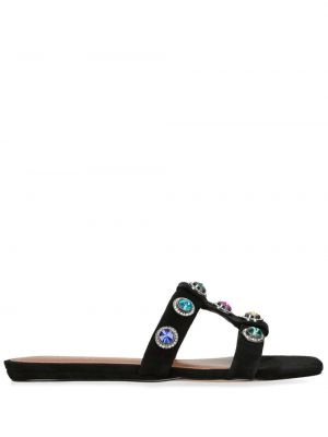 Krištáľové kožené sandále Kurt Geiger London čierna