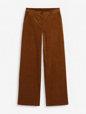 Хлопковые вельветовые тканевые брюки Bpc Bonprix Collection коричневые
