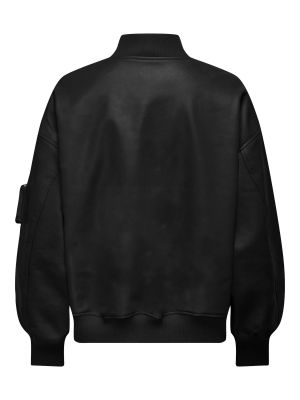 Bomber jakna iz umetnega usnja Only črna
