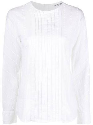 Плисирана риза Giorgio Armani Pre-owned бяло