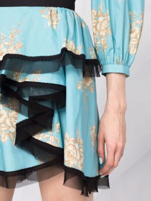 Asymetrické květinové sukně s potiskem Ulyana Sergeenko