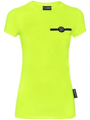Bombažna športna majica Plein Sport rumena