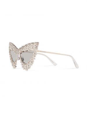 Akiniai nuo saulės su kristalais Dolce & Gabbana Eyewear sidabrinė