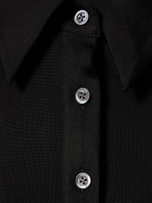 Pérová viskózová košeľa na gombíky Louisa Ballou čierna