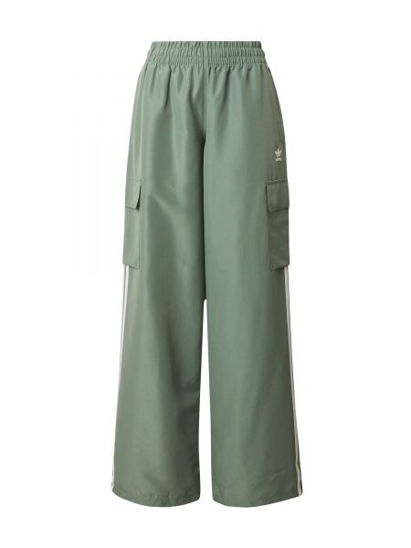 Ριγέ παντελόνι cargo Adidas Originals πράσινο