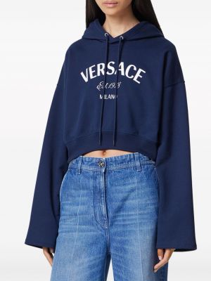 Kapučdžemperis ar izšuvumiem Versace zils