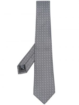Svilena kravata iz žakarda Giorgio Armani siva
