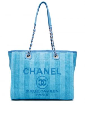 Borsa shopper Chanel Pre-owned blu