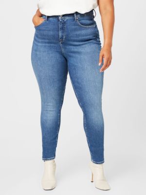 Kitsa lõikega teksapüksid Calvin Klein Jeans Curve sinine
