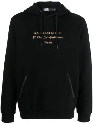 Φούτερ με κουκούλα Karl Lagerfeld μαύρο