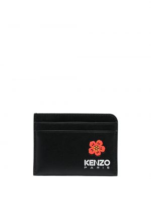Kožená peňaženka s potlačou Kenzo čierna