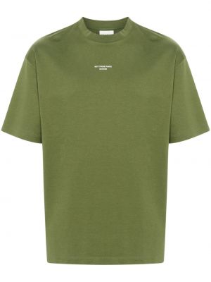 T-shirt avec imprimé slogan en coton à imprimé Drôle De Monsieur vert