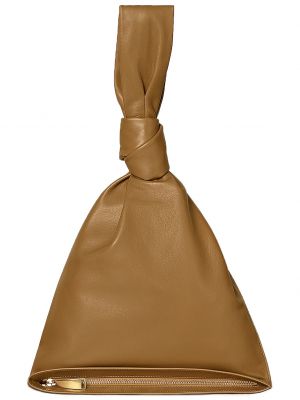 Кожаный клатч Bottega Veneta золотой