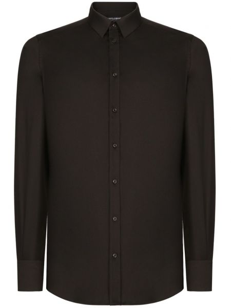Βαμβακερό πουκάμισο Dolce & Gabbana μαύρο