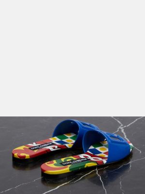 Lakované kožené sandále Dolce&gabbana modrá