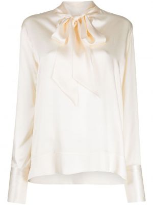 Копринена блуза с панделка Rosetta Getty бяло