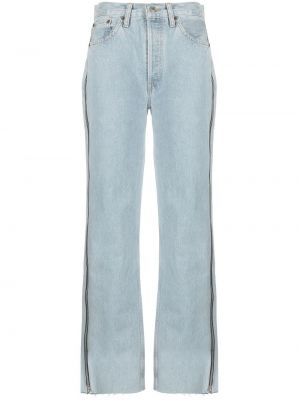 Straight leg jeans con cerniera Re/done blu