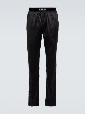 Pantalones de seda Tom Ford negro