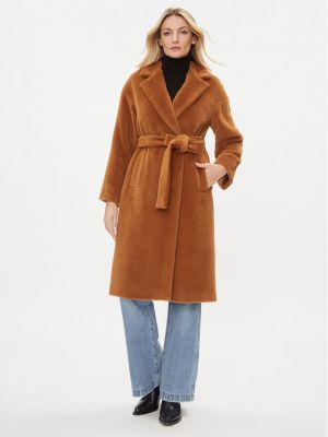 Vilnonis žieminis paltas Marella ruda