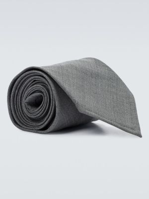 Vlněná kravata Prada šedá