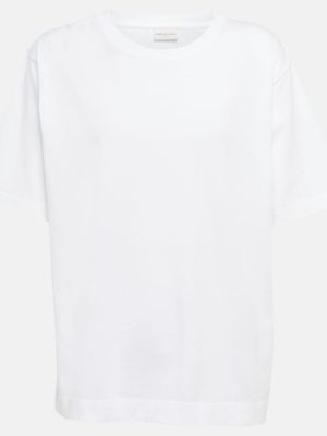 Памучна тениска от джърси Dries Van Noten бяло