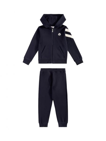 Bomull fleece sportsbukse for gutter Moncler Enfant blå