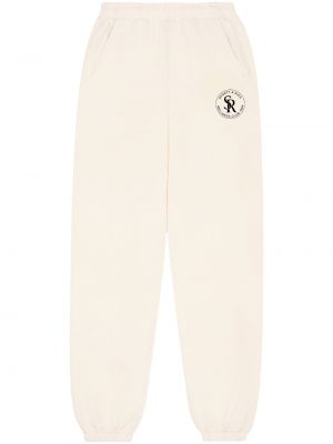 Памучни спортни панталони с принт Sporty & Rich бяло