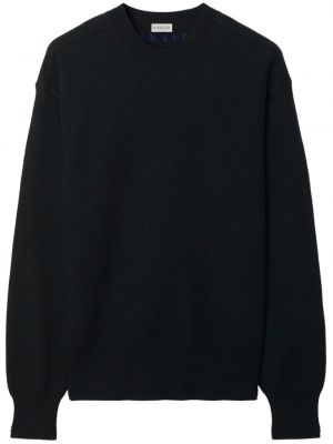Μάλλινος πουλόβερ με κέντημα Burberry μαύρο